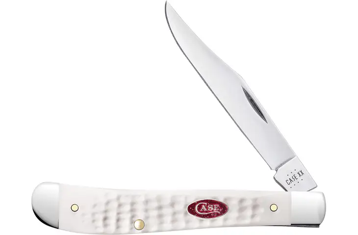 Case Slimline Trapper White Syn Stainless Steel Folding Knife